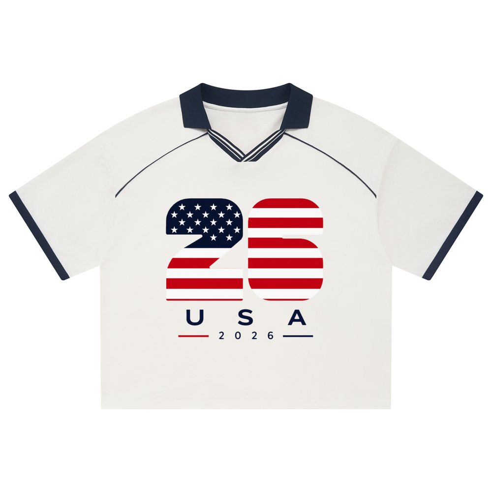 Unisex Collared Piping Boxy Soccer Jersey